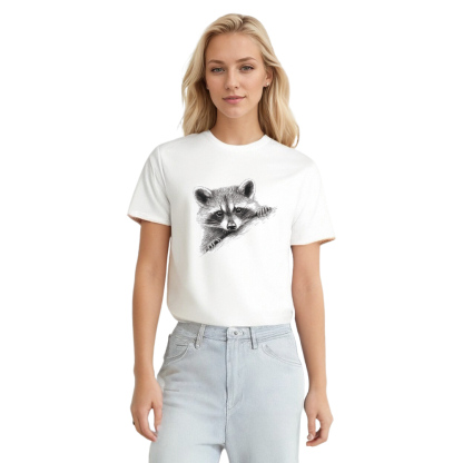 Animal Esquisse d'un Raton Laveur Mignon T-shirt Ver.3