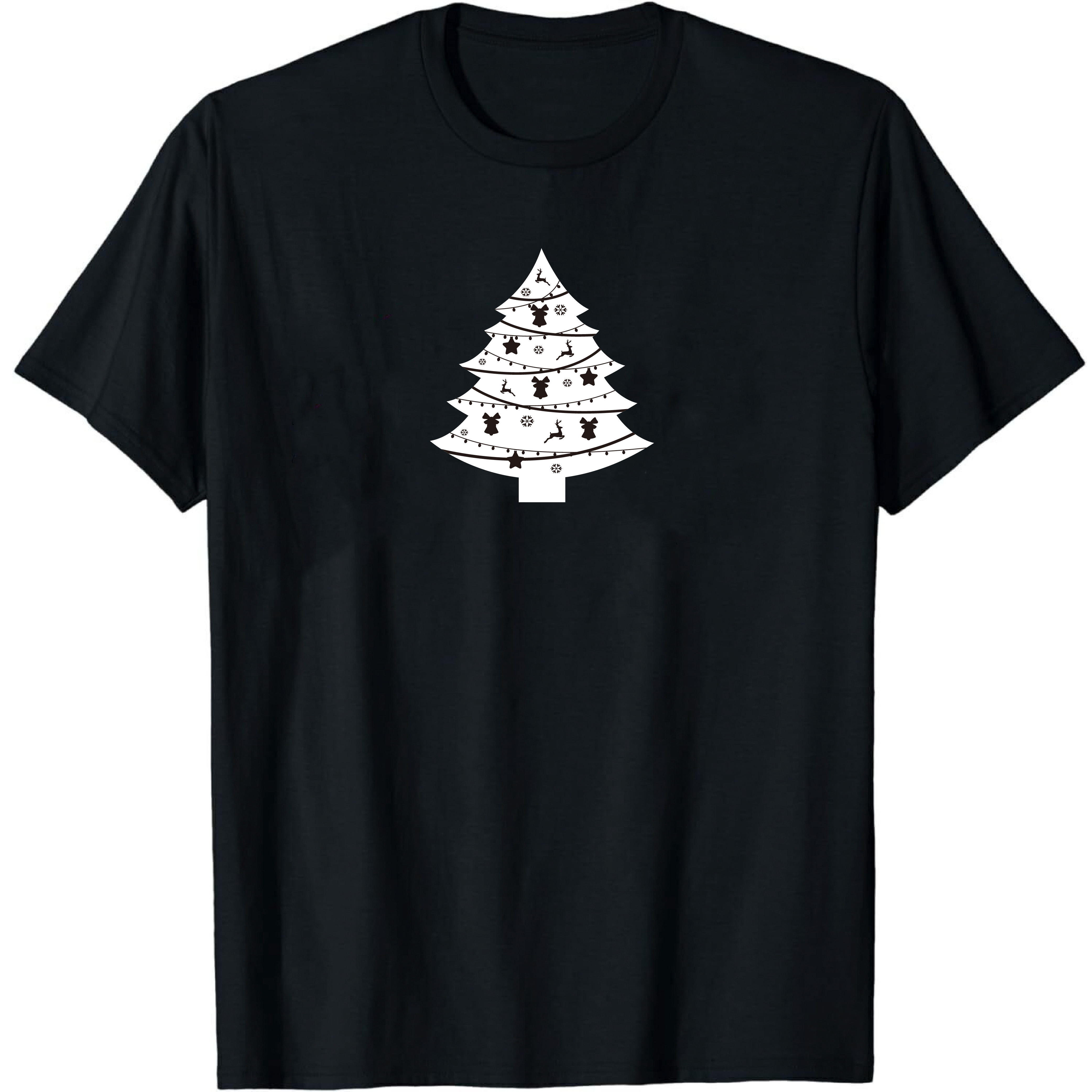 Adulte T-Shirt Arbre de Noël Monochrome Pour Noël Ver.2