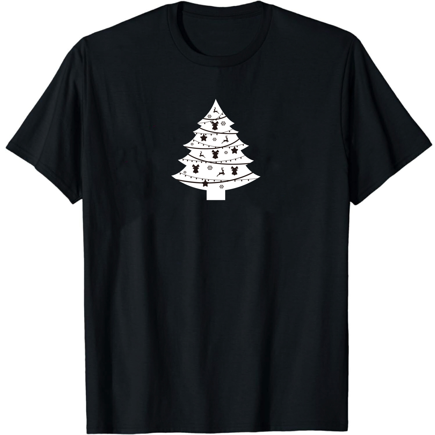 Adulte T-Shirt Arbre de Noël Monochrome Pour Noël Ver.2