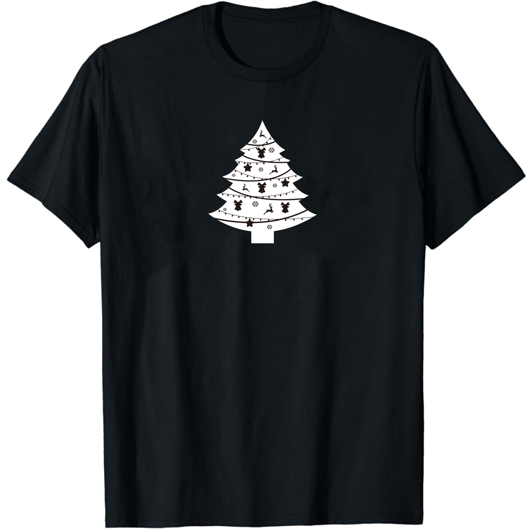Adulte T-Shirt Arbre de Noël Monochrome Pour Noël Ver.2