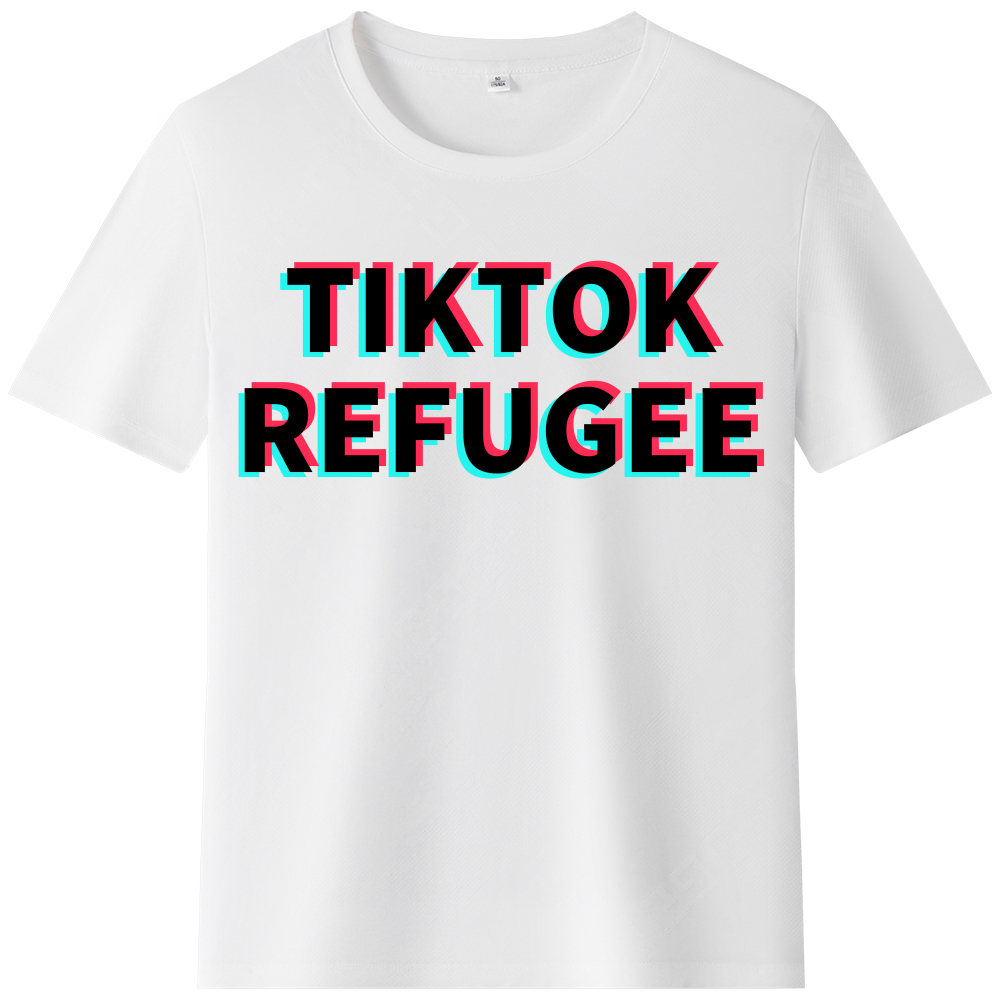 T-shirt Texte 'Tik Tok Refugee' Ver.5