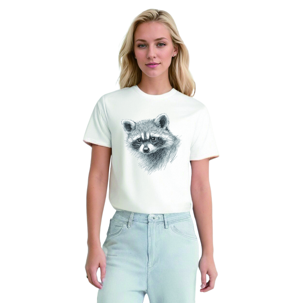 Animal Esquisse d'un Raton Laveur Mignon T-shirt Ver.4
