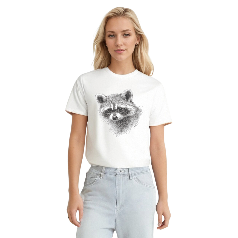 Animal Esquisse d'un Raton Laveur Mignon T-shirt Ver.4