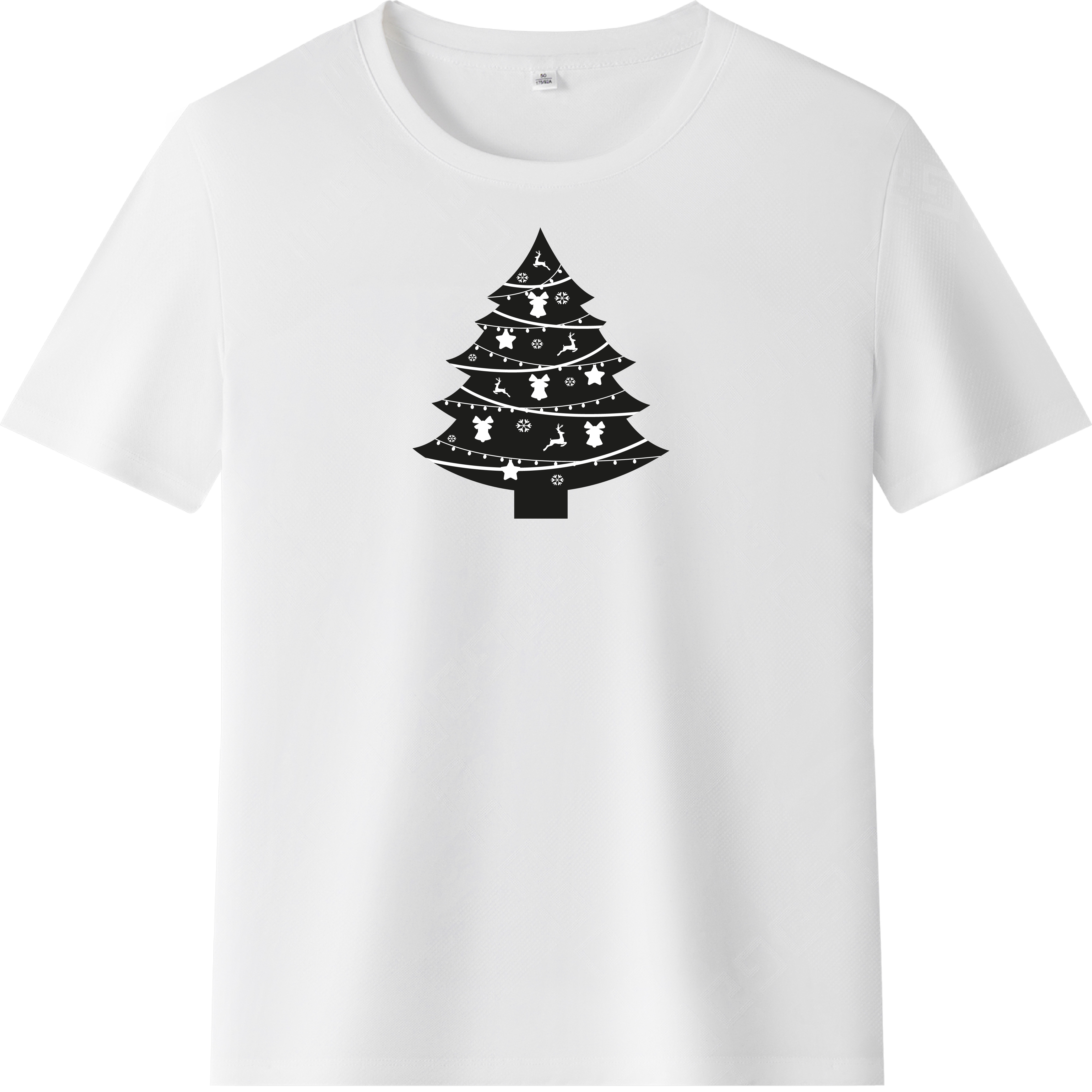 Adulte T-Shirt Arbre de Noël Monochrome Pour Noël Ver.2