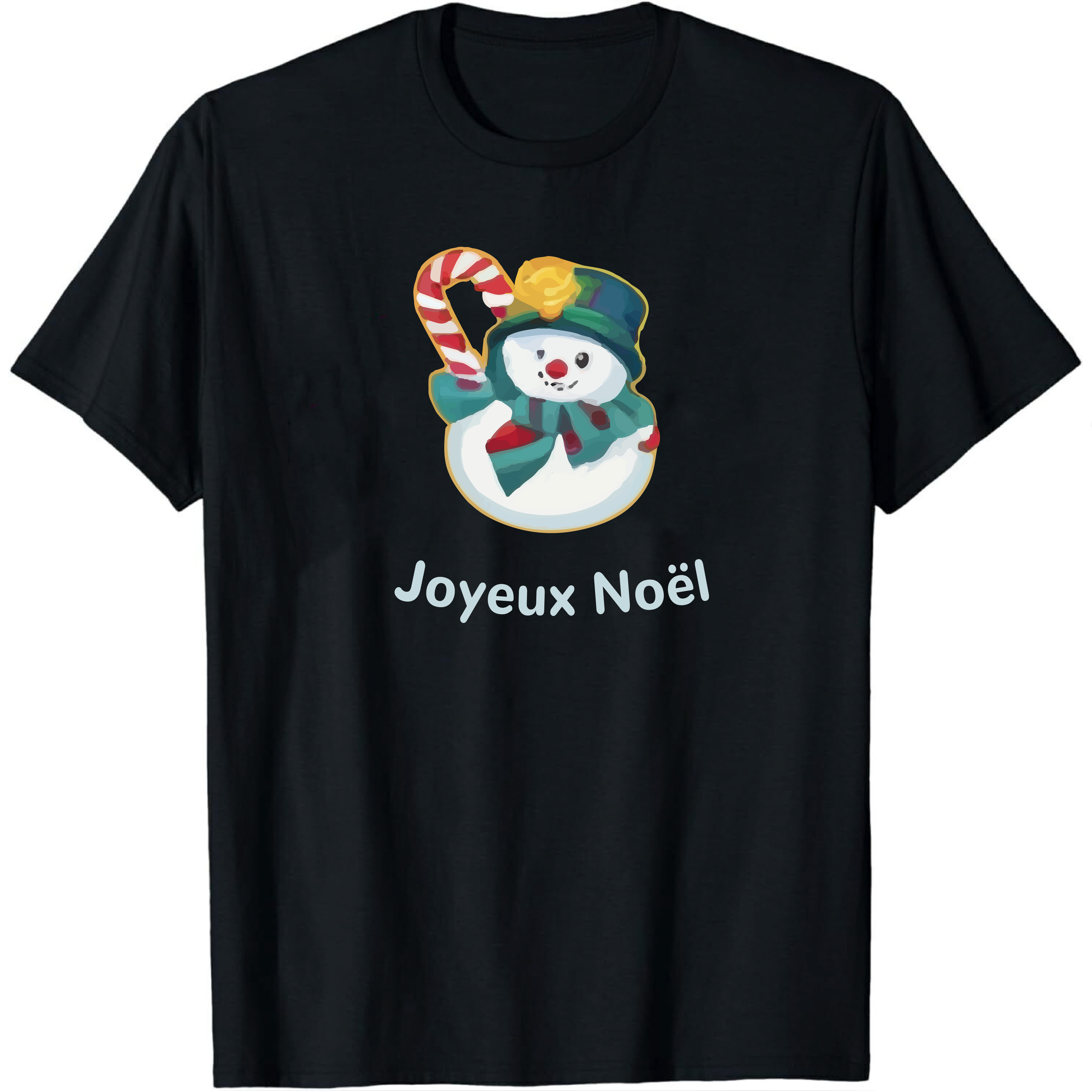 T-shirt Mignon Bonhomme de Neige Pour Noël Ver.2