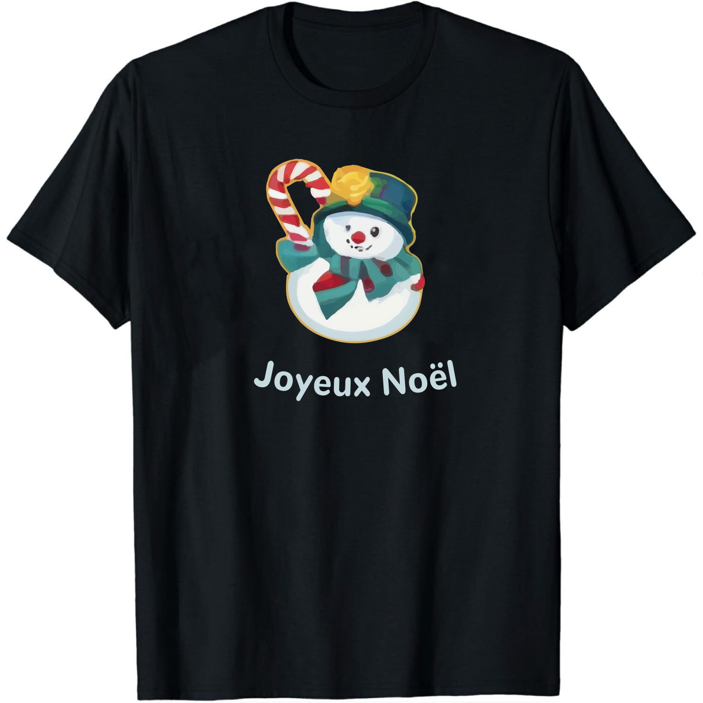 T-shirt Mignon Bonhomme de Neige Pour Noël Ver.2