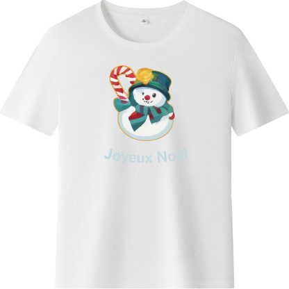 T-shirt Mignon Bonhomme de Neige Pour Noël Ver.2