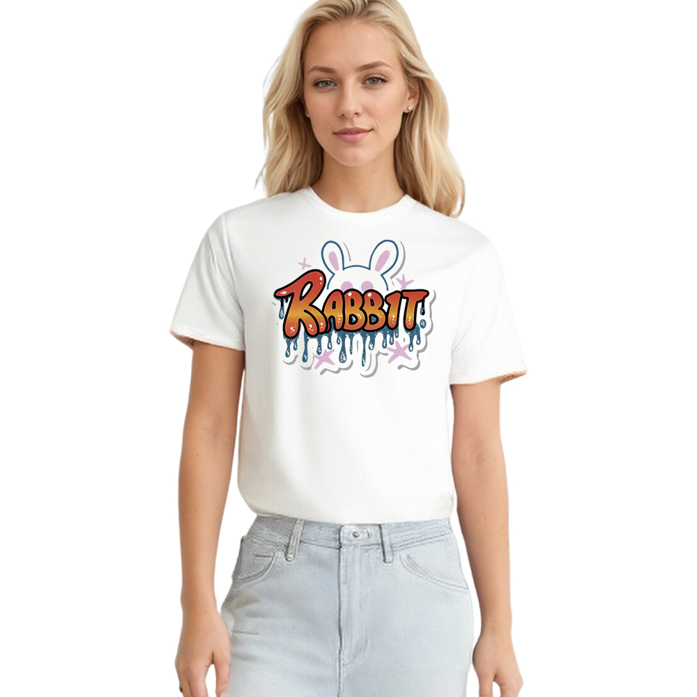 T-shirt Imprimé Blanc Animal ‘Rabbit’ Labin Costume