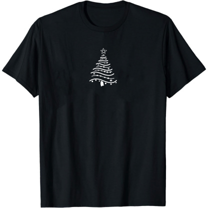 Adulte T-Shirt Arbre de Noël Monochrome Pour Noël Ver.3