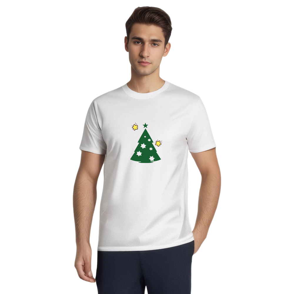 T-shirt Blanc Arbre de Noël Pour Noël