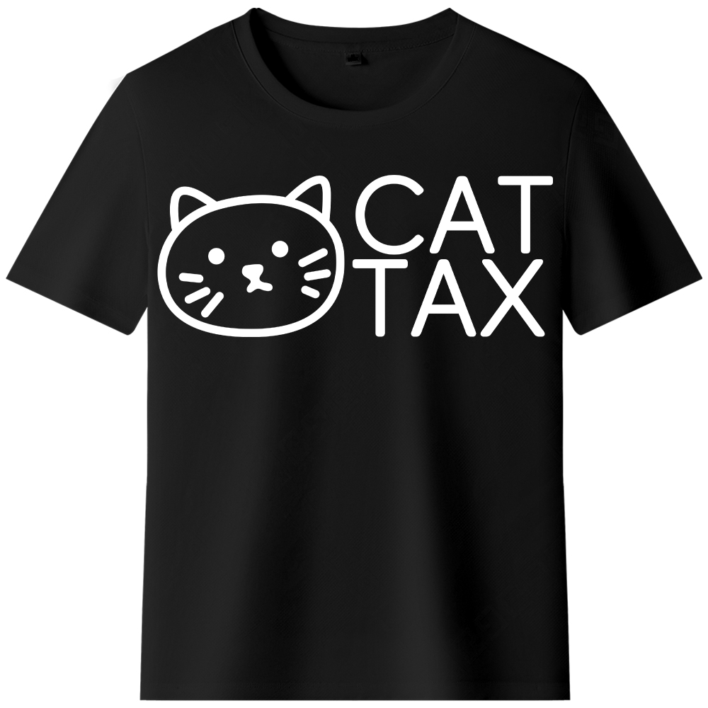 T-shirt Texte 'Cat Tax' Ver.4