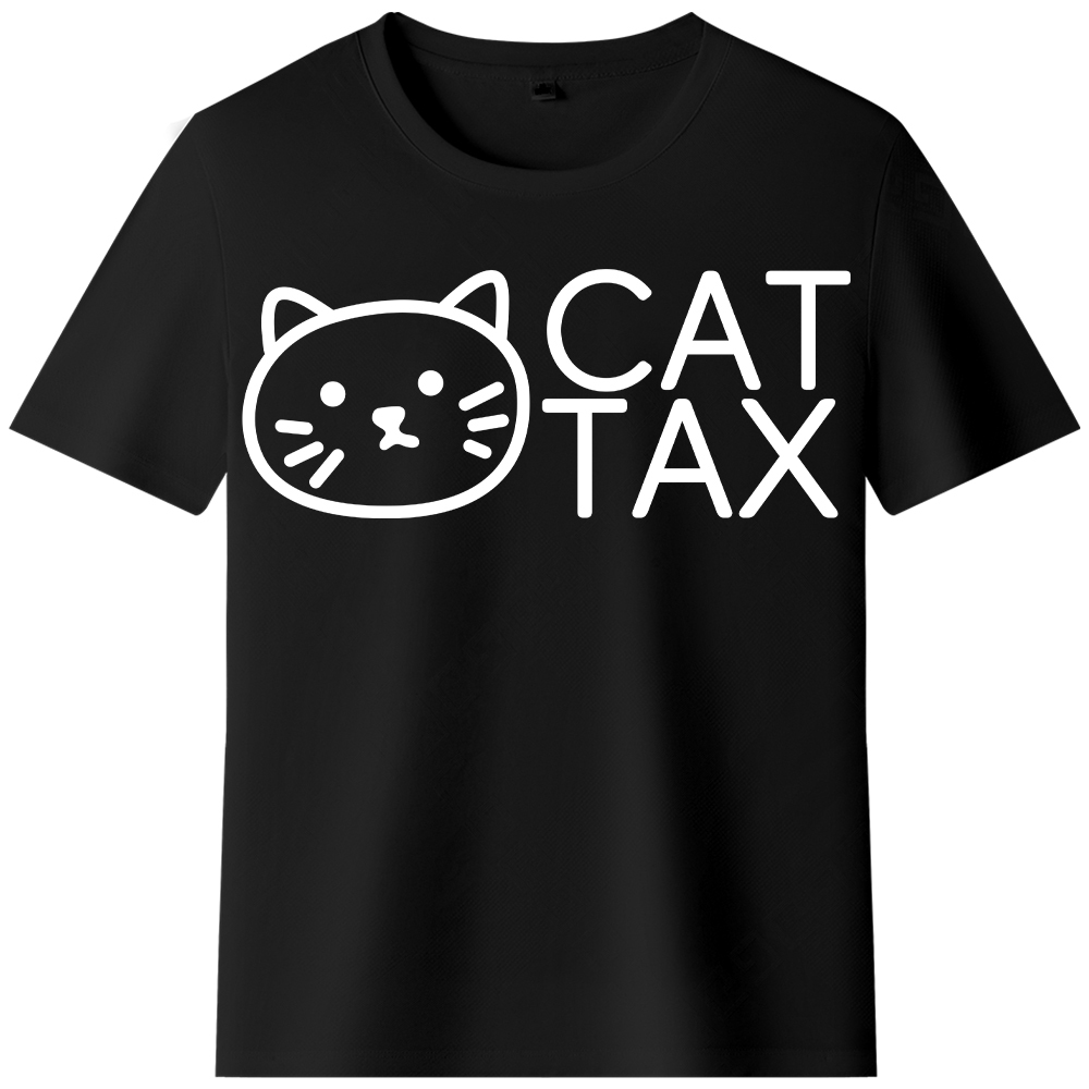 T-shirt Texte 'Cat Tax' Ver.4