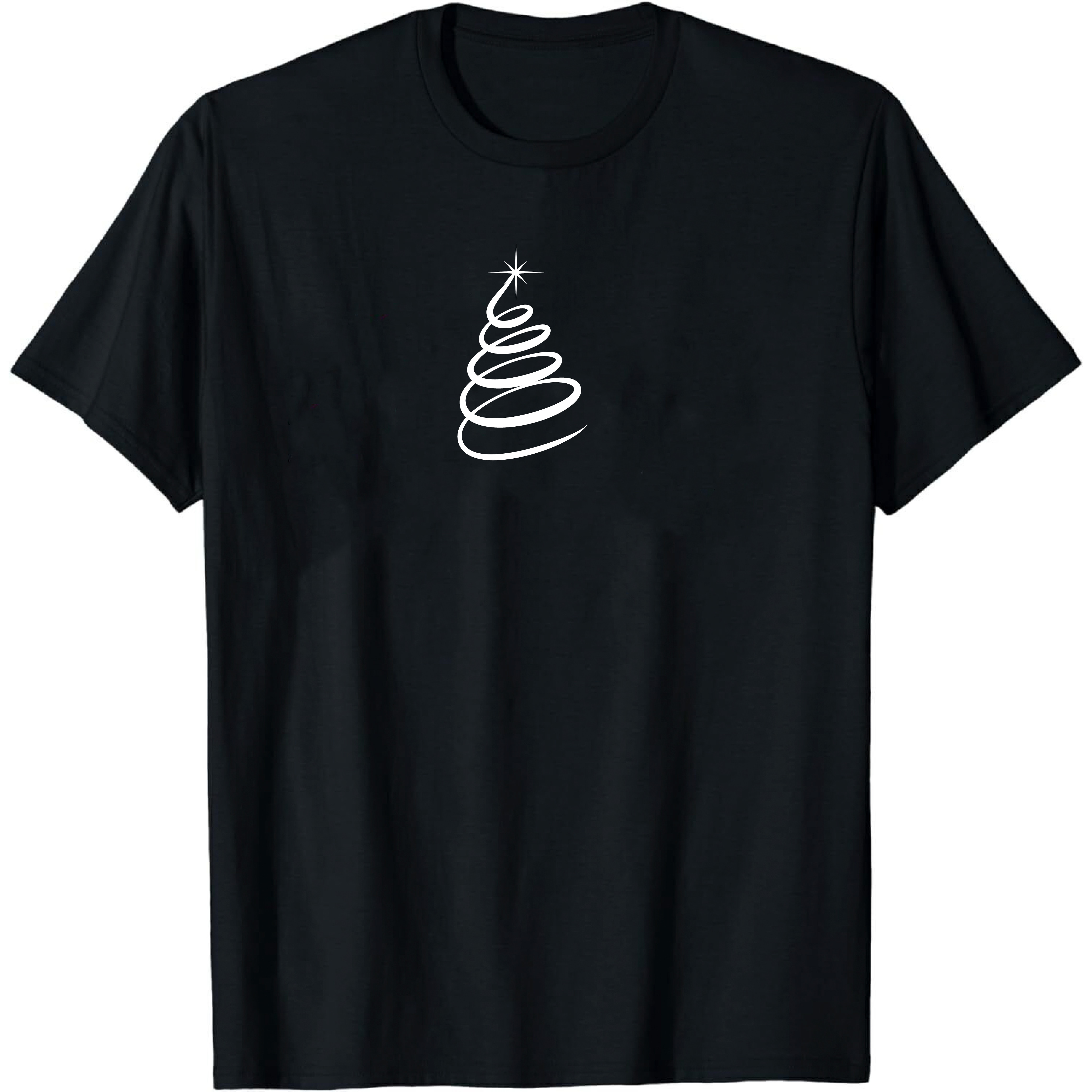 Adulte T-Shirt Blanc Arbre de Noël Monochrome Pour Noël Ver.4