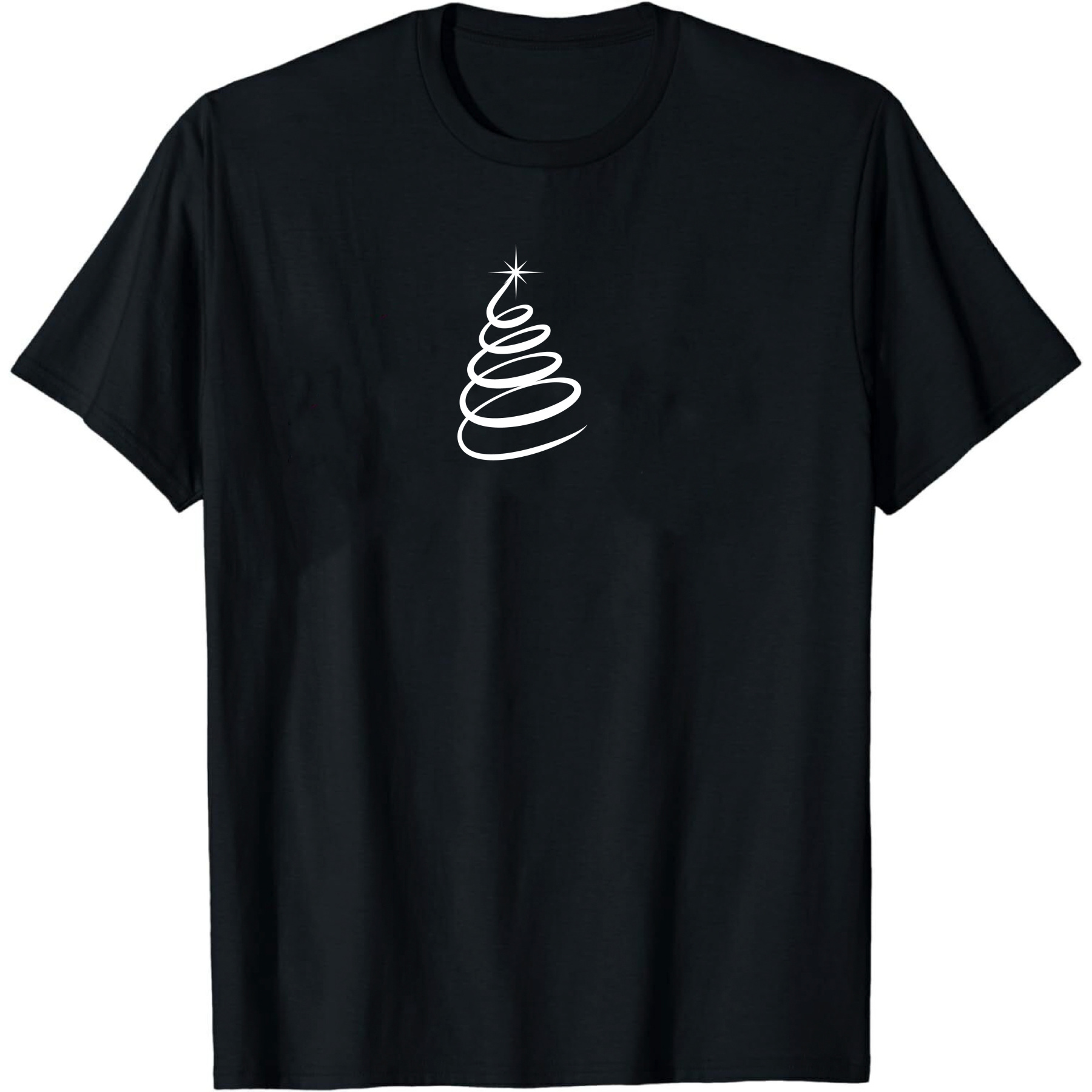 Adulte T-Shirt Blanc Arbre de Noël Monochrome Pour Noël Ver.4