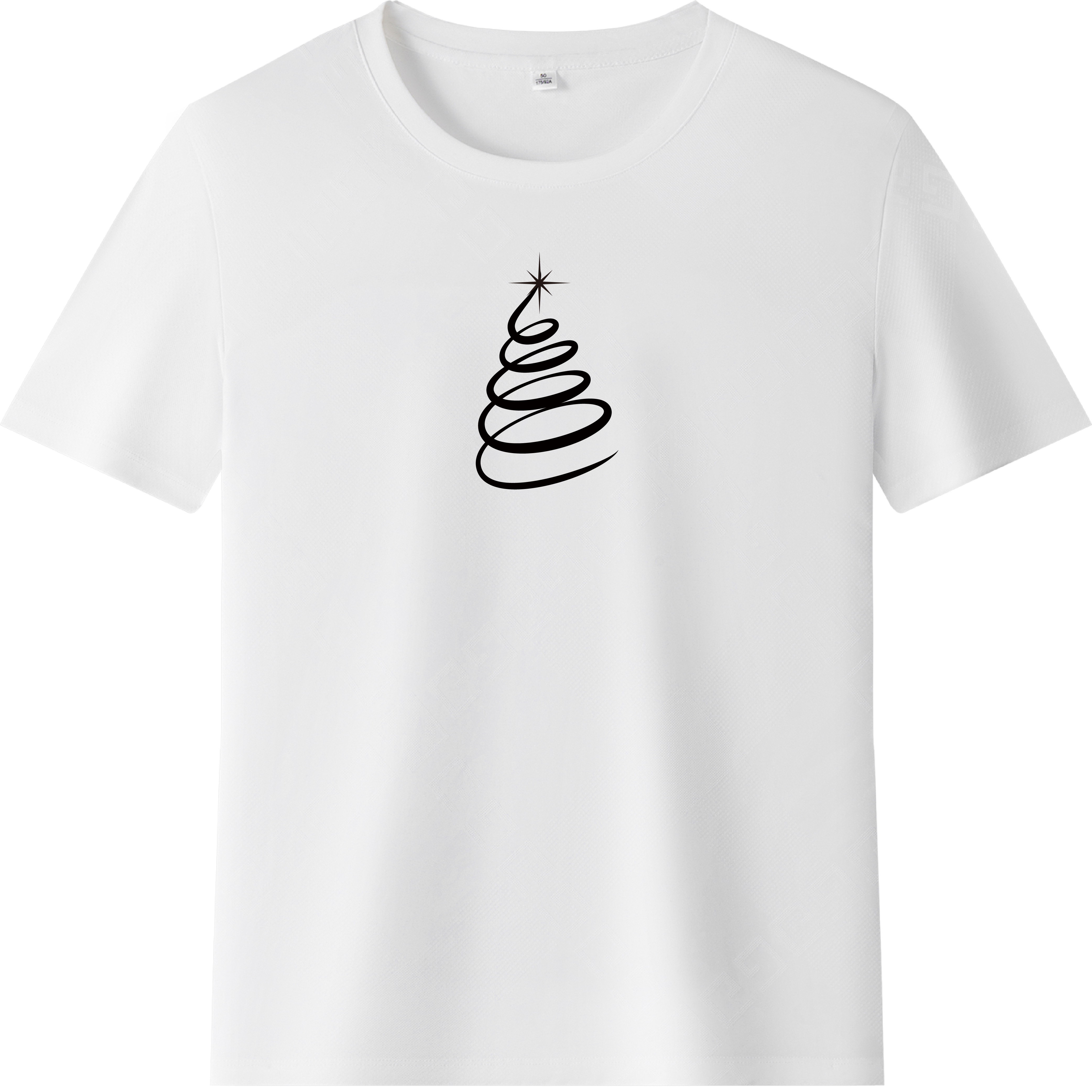 Adulte T-Shirt Blanc Arbre de Noël Monochrome Pour Noël Ver.4