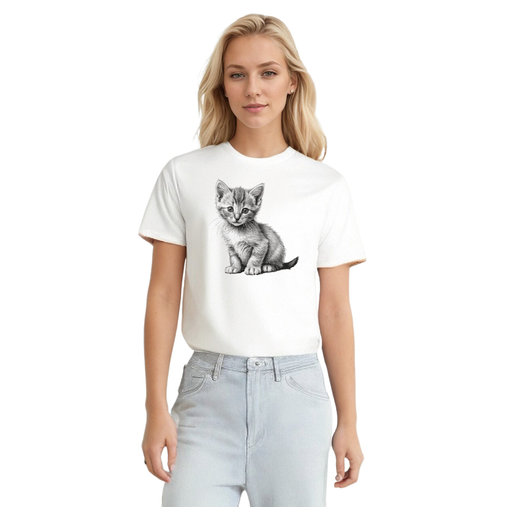 Animal Esquisse d'un Chat Mignon T-shirt Ver.2