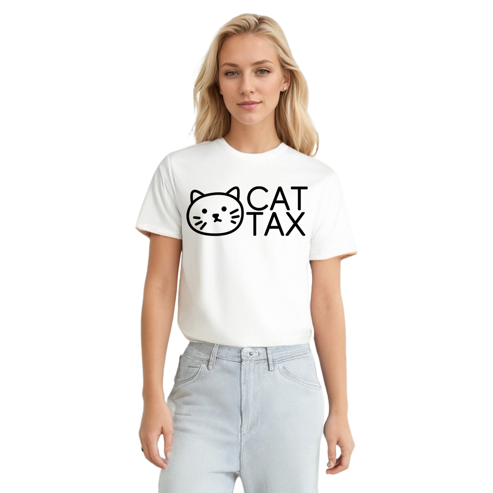 T-shirt Texte 'Cat Tax' Ver.4