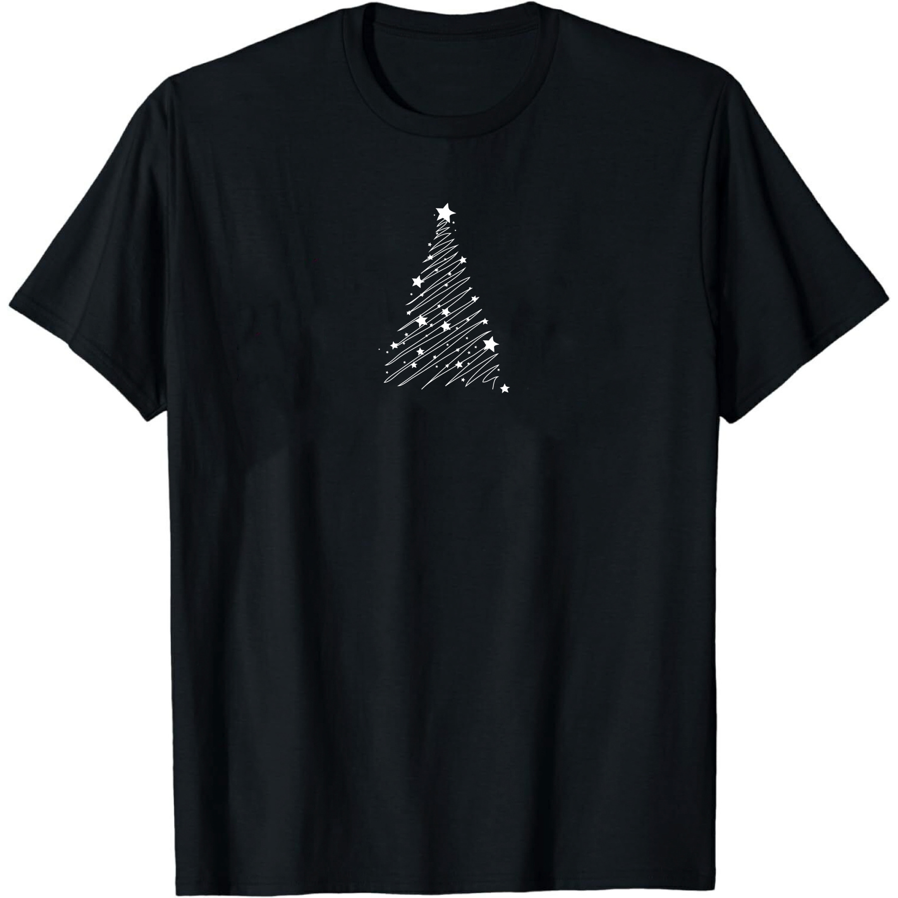 Adulte T-Shirt Arbre de Noël Monochrome Pour Noël Ver.5
