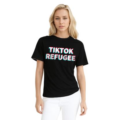T-shirt Texte 'Tik Tok Refugee' Ver.5