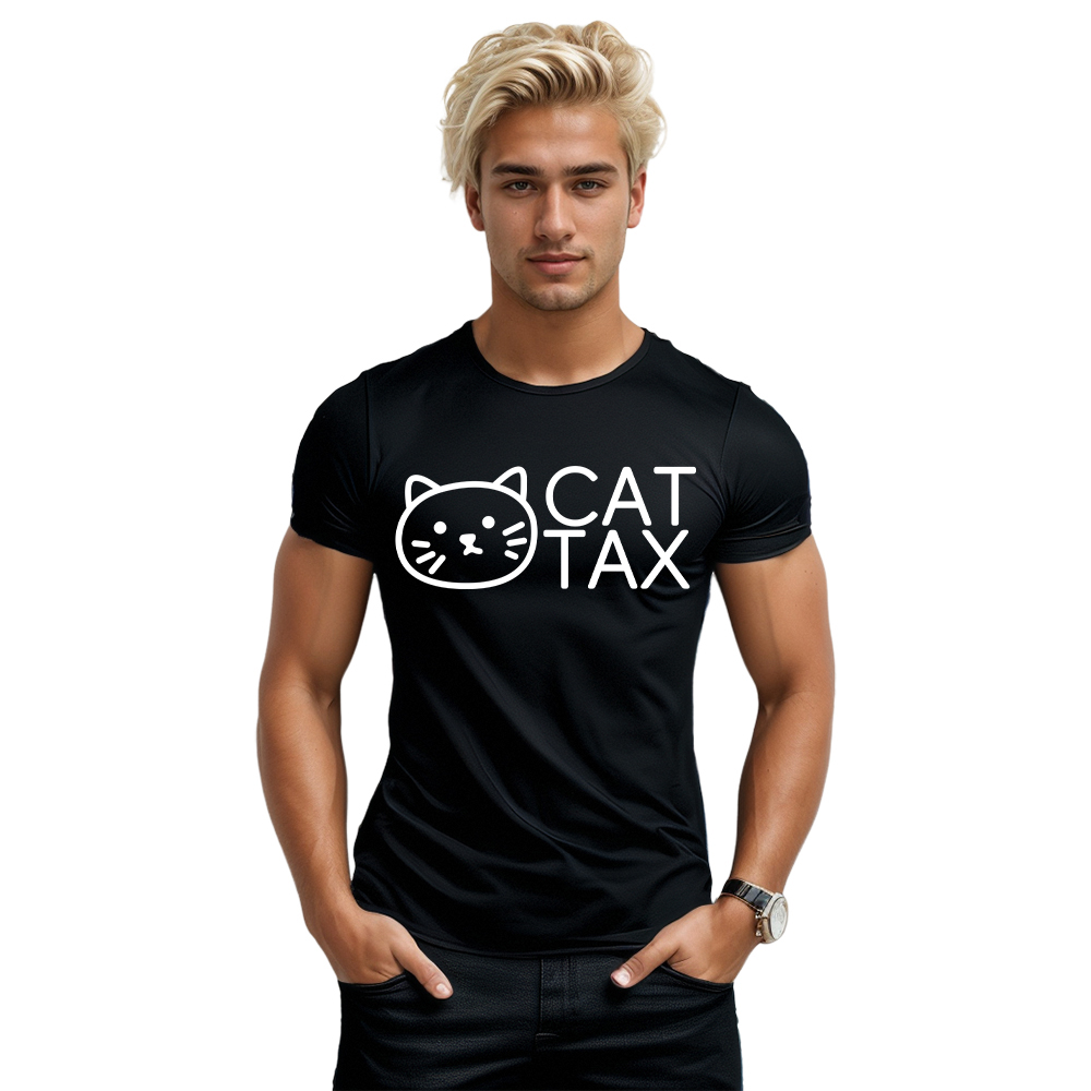 T-shirt Texte 'Cat Tax' Ver.4