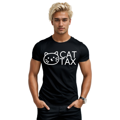 T-shirt Texte 'Cat Tax' Ver.4