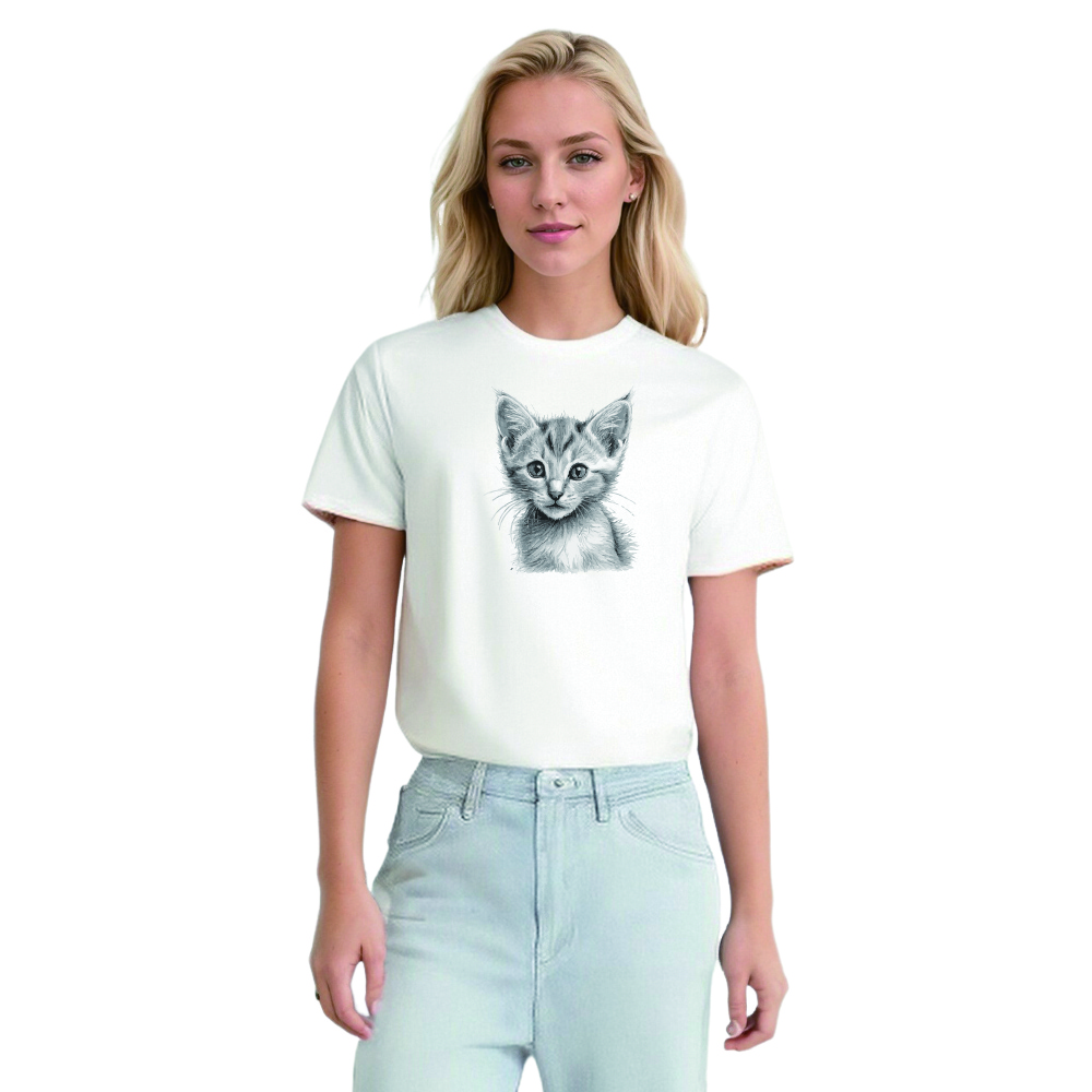 Animal Esquisse d'un Chat Mignon T-shirt Ver.3