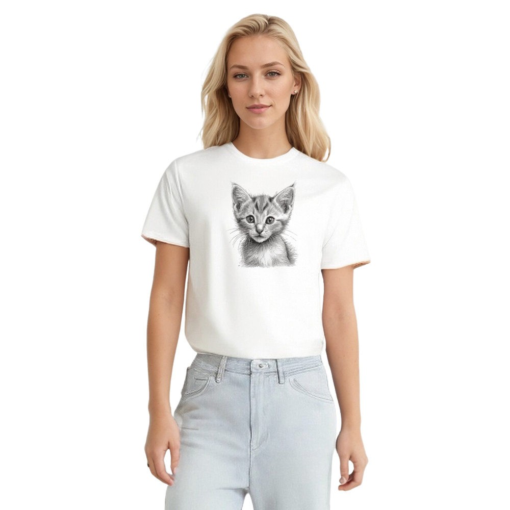 Animal Esquisse d'un Chat Mignon T-shirt Ver.3