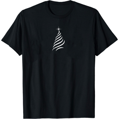 Adulte T-Shirt Arbre de Noël Monochrome Pour Noël Ver.6