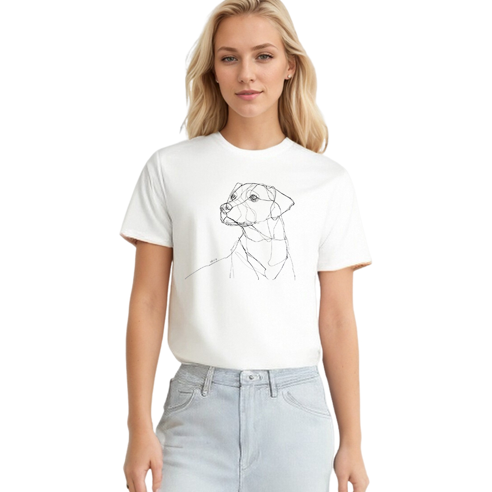 T-shirt Imprimé Blanc Animal ‘Chien’ Costume