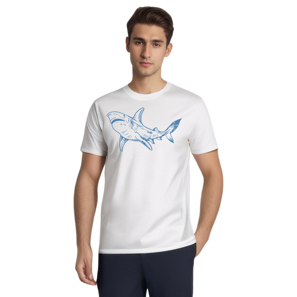T-shirt Animal Lignes Simples - Requins