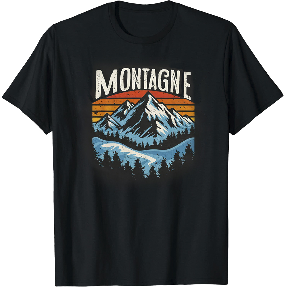 T-shirt Adulte Naturellement Montagne Enneigée Costume 