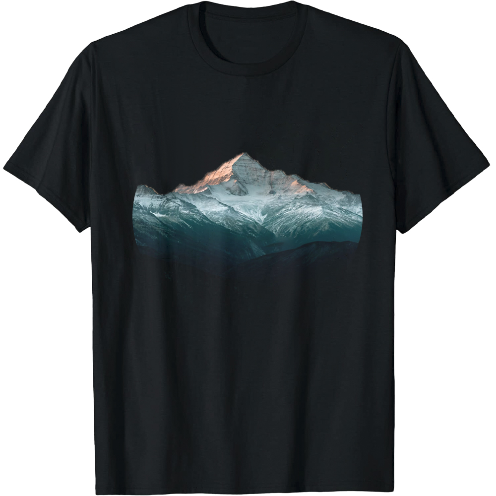 T-shirt Adulte Noir Naturellement Montagne Enneigée Costume