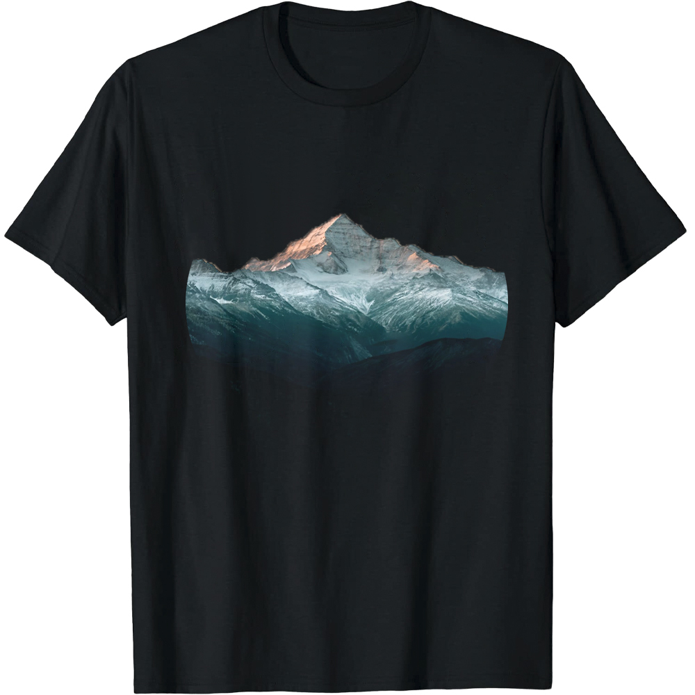 T-shirt Adulte Noir Naturellement Montagne Enneigée Costume