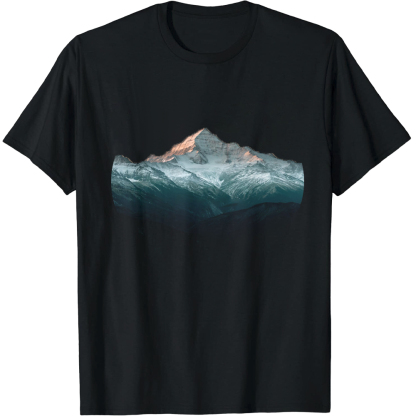 T-shirt Adulte Noir Naturellement Montagne Enneigée Costume