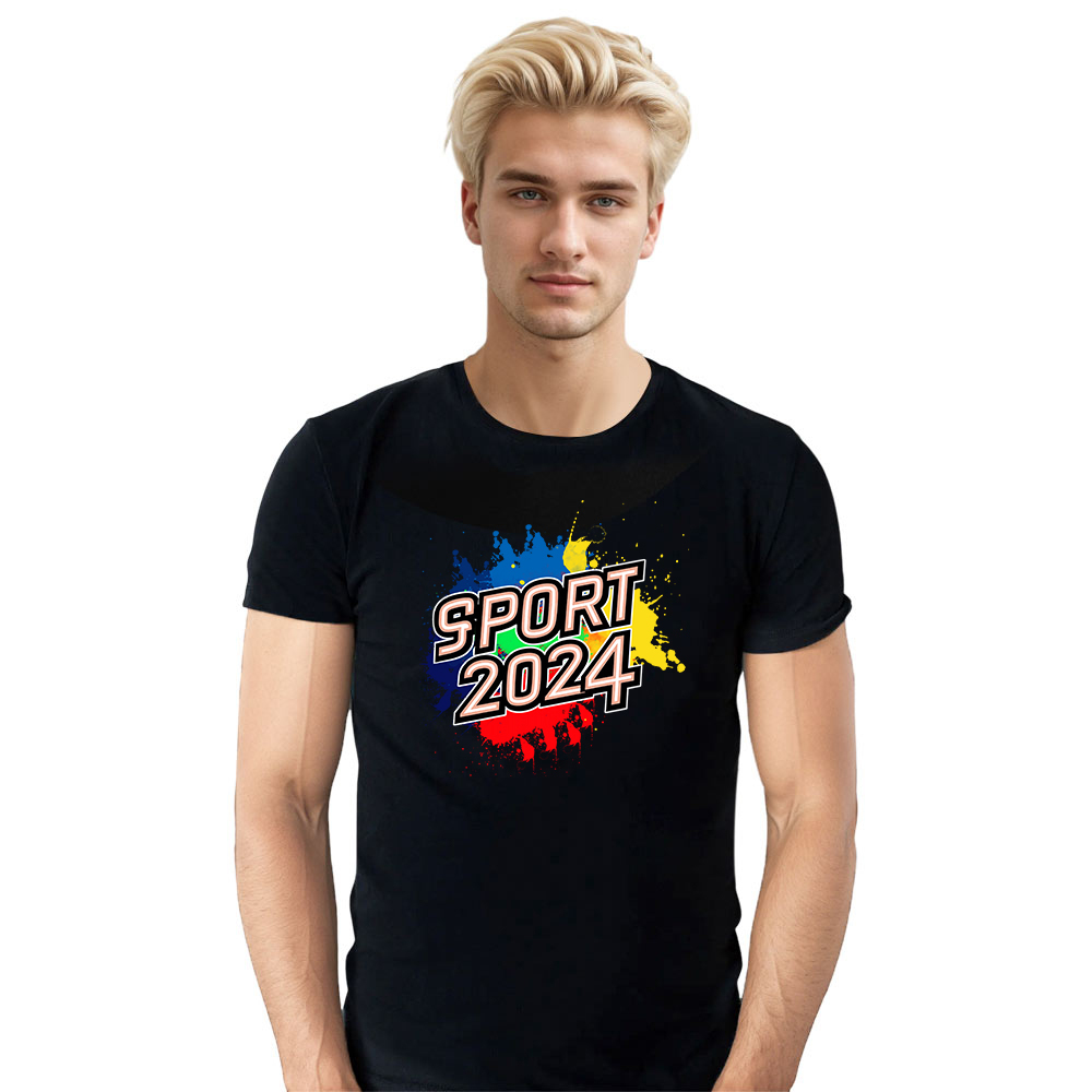T-shirt Blanc et Noir 'Sport 2024' Ver.8