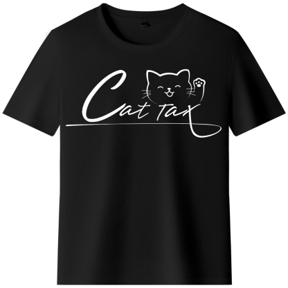 T-shirt Texte 'Cat Tax'