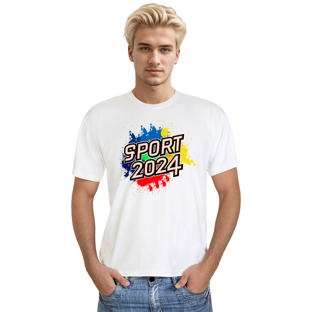 T-shirt Blanc et Noir 'Sport 2024' Ver.8
