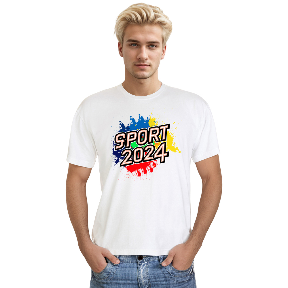 T-shirt Blanc et Noir 'Sport 2024' Ver.8