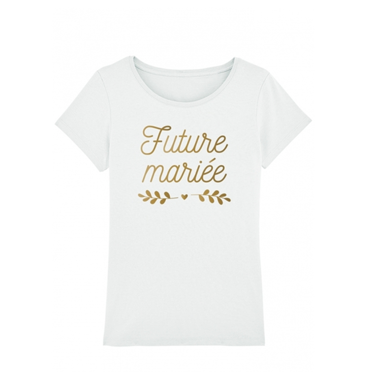 T-shirt Femme Future Mariée Coeur Doré 