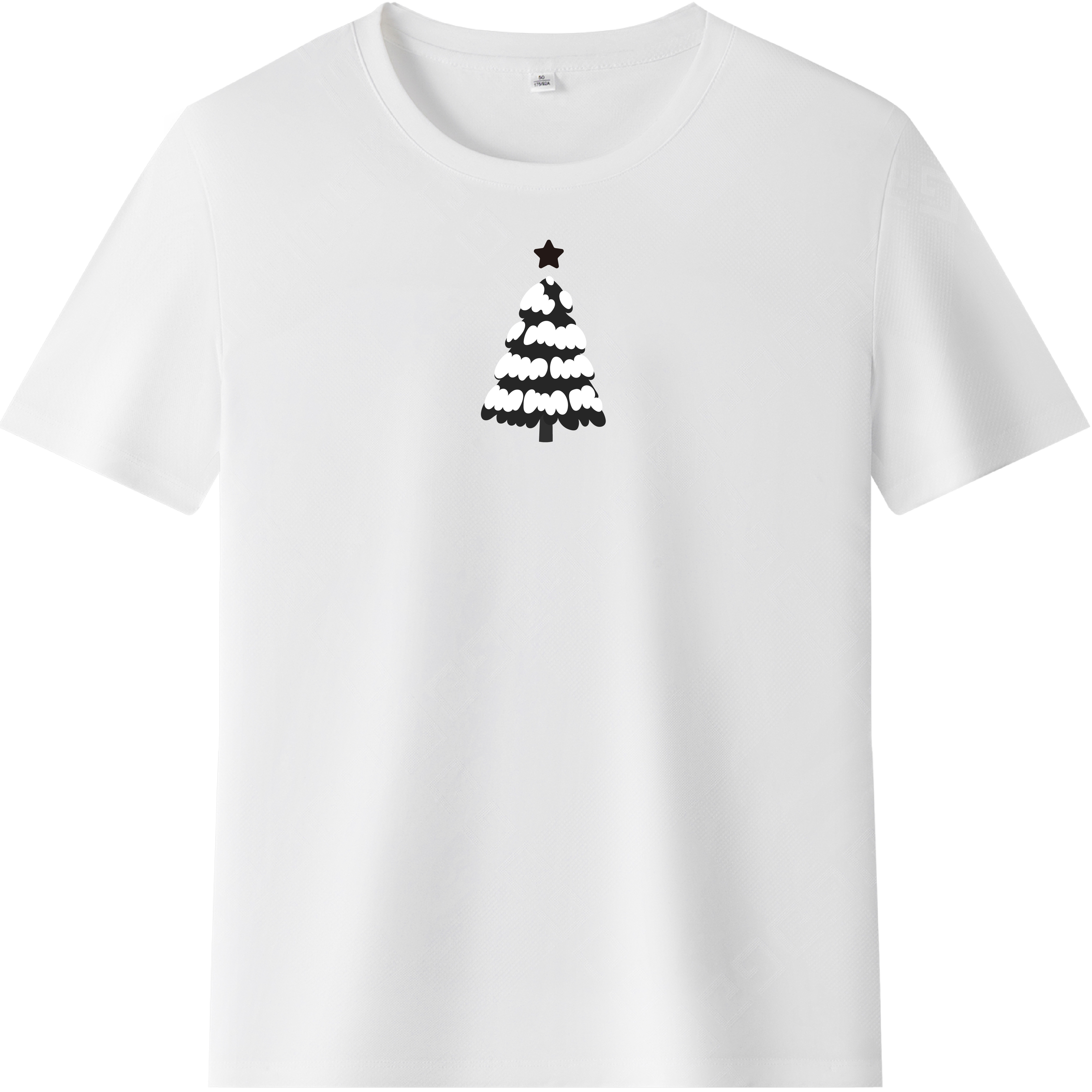 Adulte T-Shirt Blanc Arbre de Noël Monochrome Pour Noël 