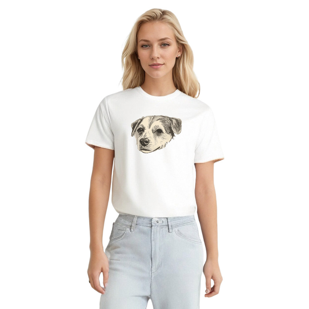 Animal Esquisse d'un Chiot Mignon T-shirt Ver.B