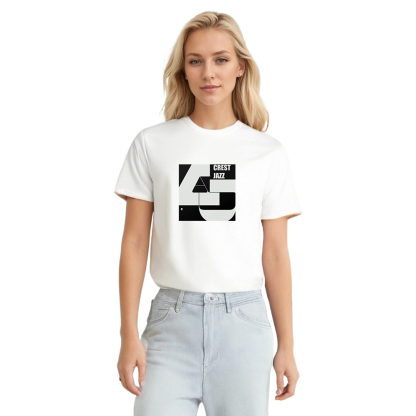 T-shirt Blanc et Noir 'Crest Jazz' Costume Ver.A