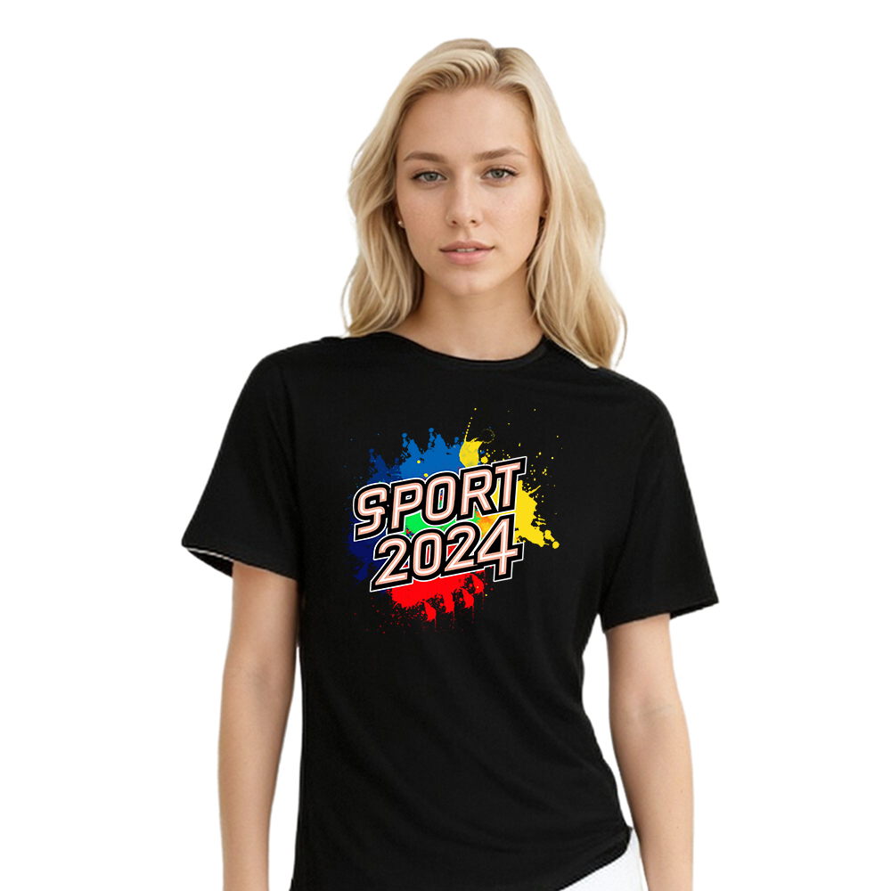 T-shirt Blanc et Noir 'Sport 2024' Ver.8