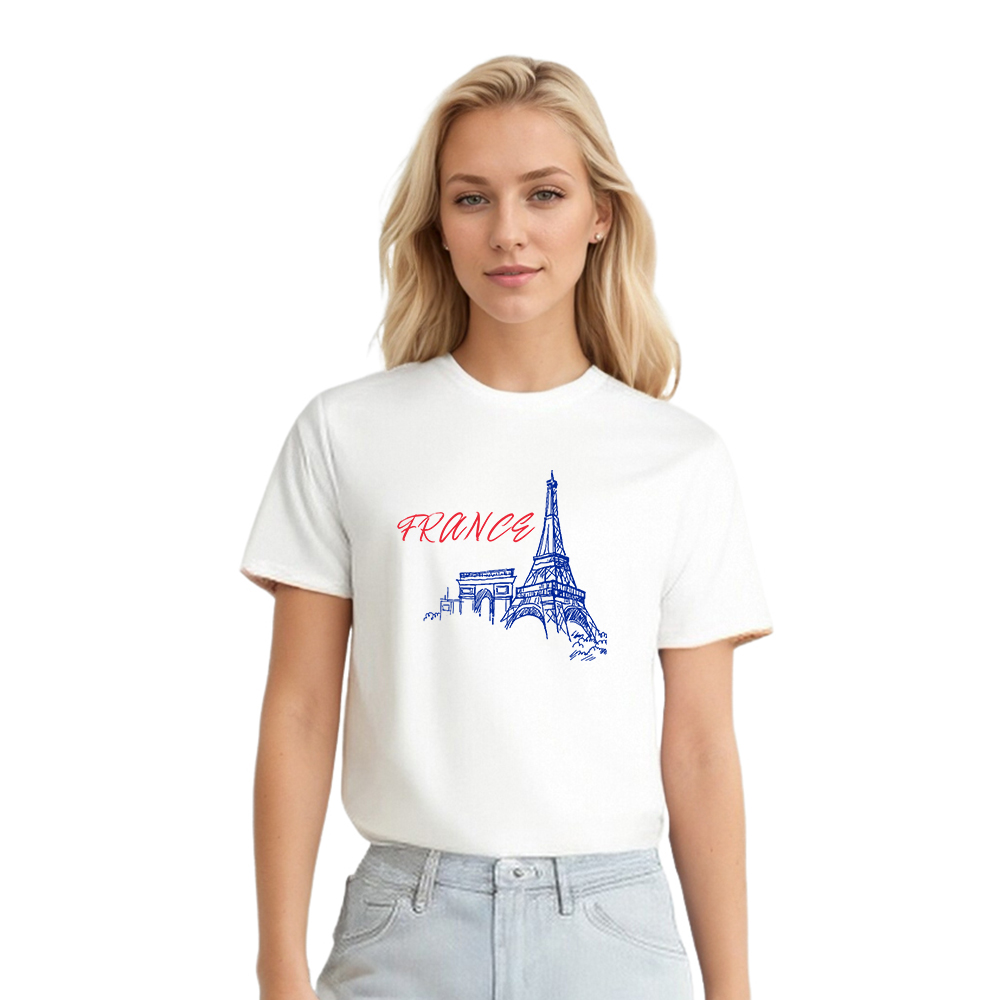 Adulte France Tour Eiffel Français T-shirt Ver.2