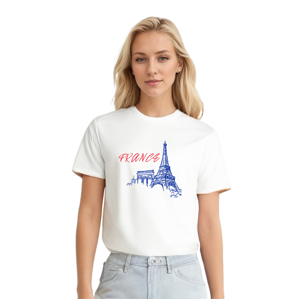 Adulte France Tour Eiffel Français T-shirt Ver.2