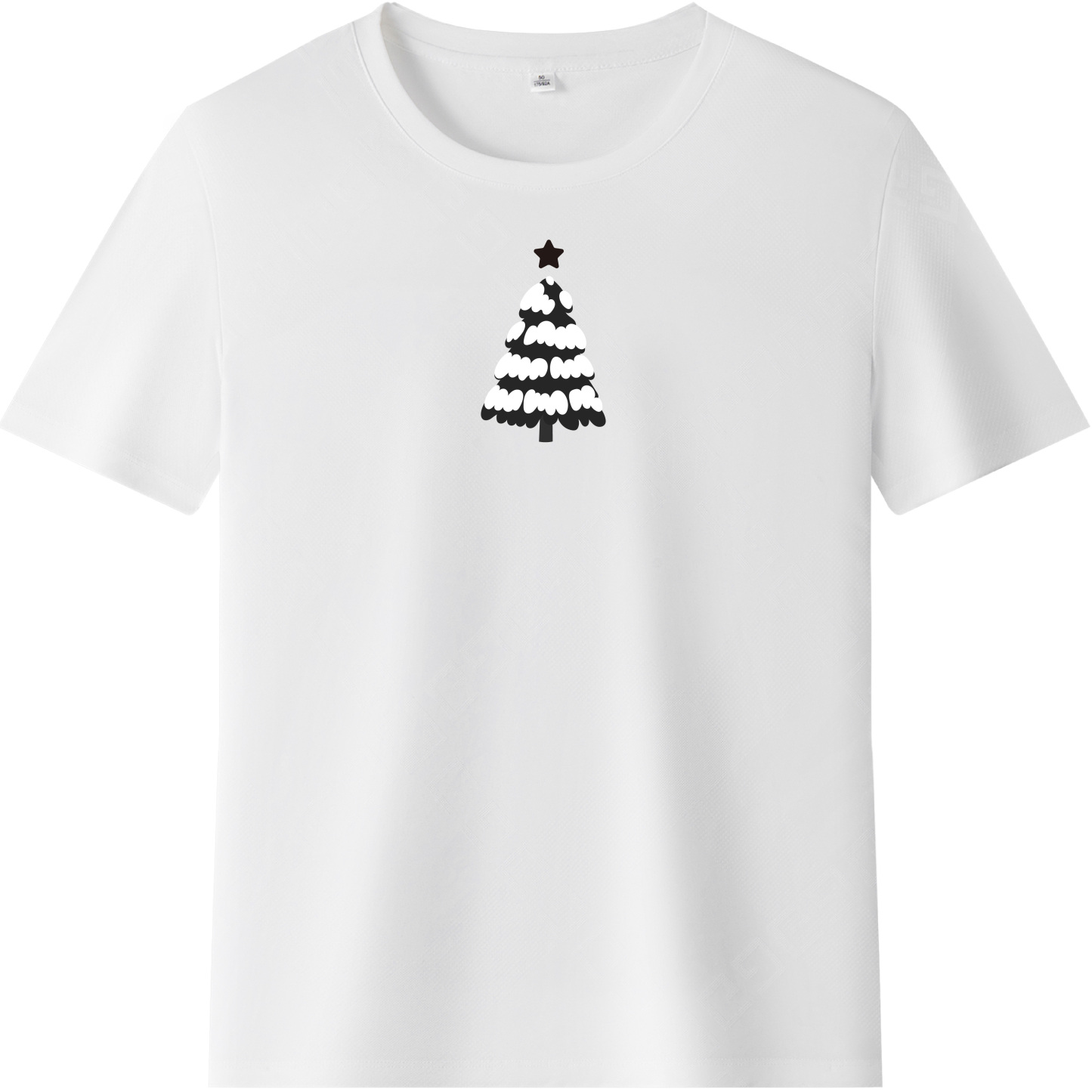 Adulte T-Shirt Blanc Arbre de Noël Monochrome Pour Noël 