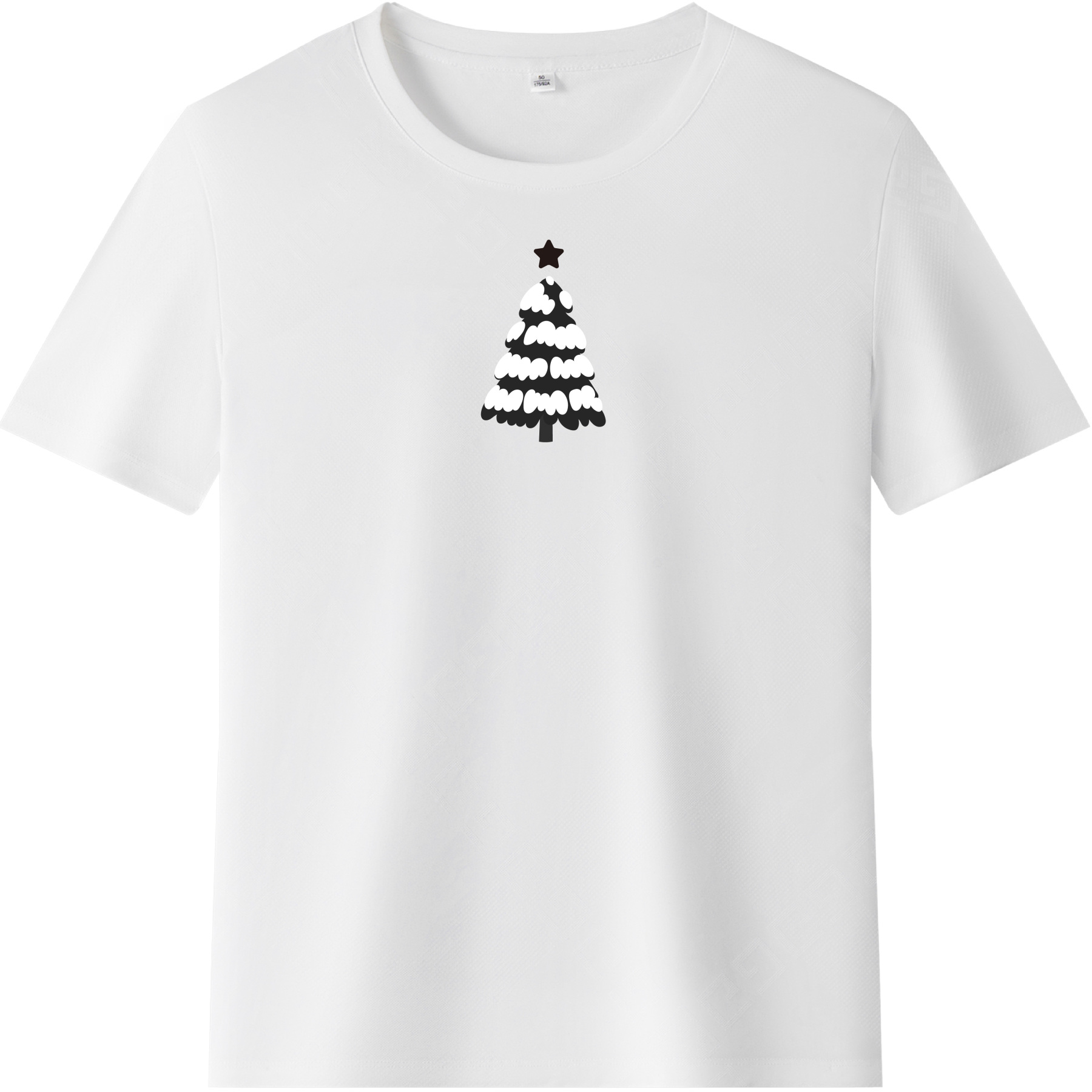 Adulte T-Shirt Blanc Arbre de Noël Monochrome Pour Noël 