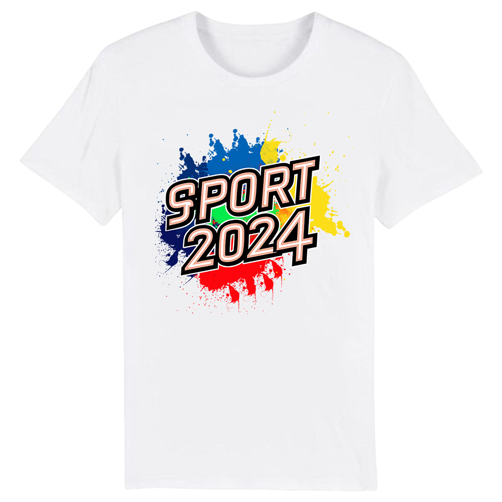 T-shirt Blanc et Noir 'Sport 2024' Ver.8