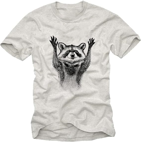 T-shirt Blanc Raton Laveur Costume