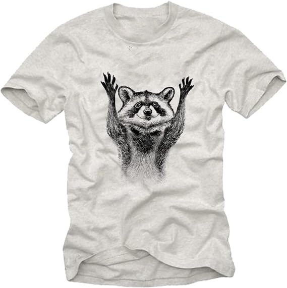 T-shirt Blanc Raton Laveur Costume